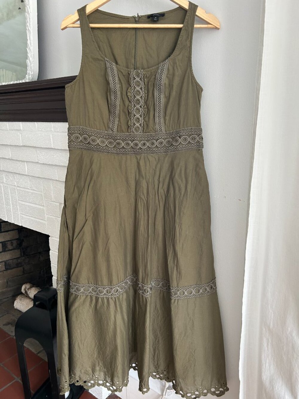 J. Crew Maxi Sleeveless Dress Dark Green Size M.